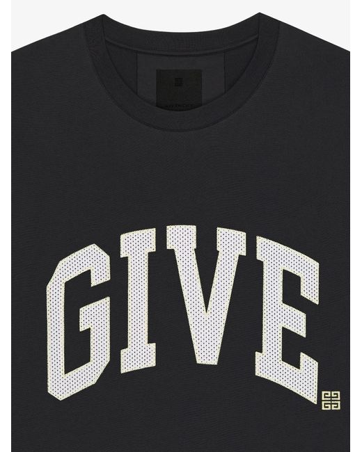 T-shirt college dalla vestibilità boxy in cotone di Givenchy in Black da Uomo