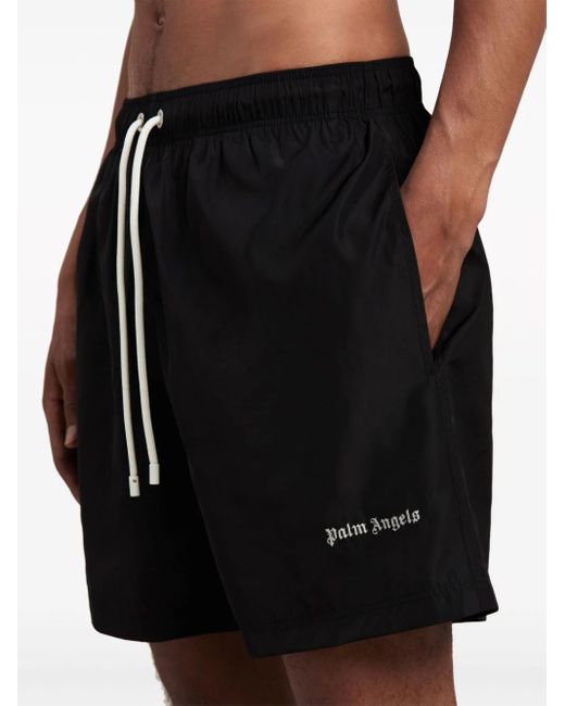 Palm Angels Black Logo Swim Shorts for men