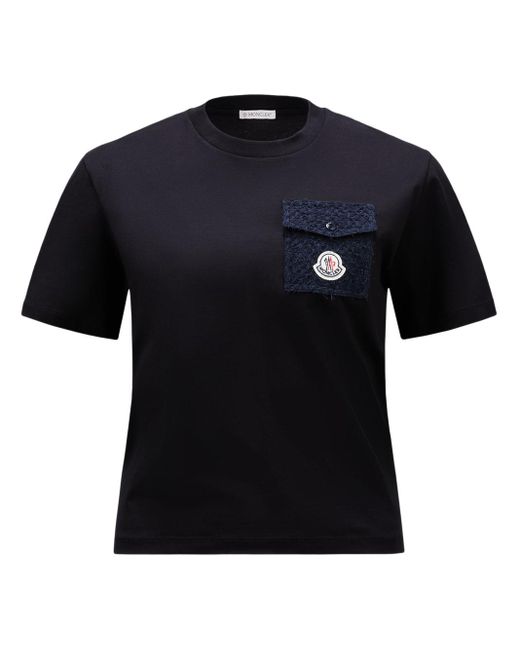 Moncler Black T-shirt Con Logo