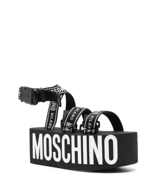 Sandali logo tape di Moschino in Black