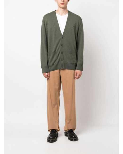 A.P.C. Green Cardigan Theo for men