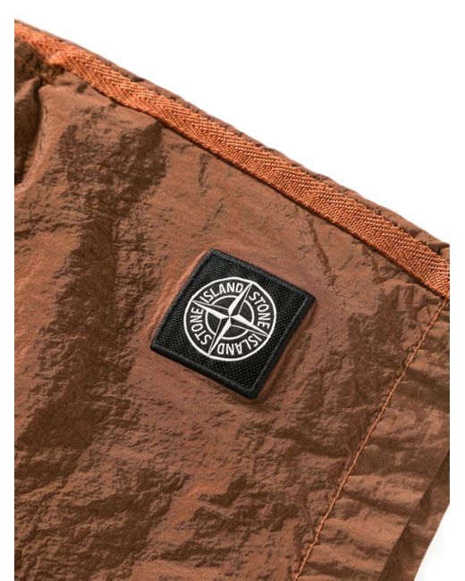 Stone Island Brown Compass-patch Swim Shorts for men