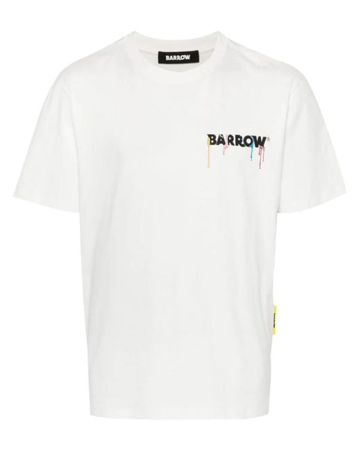 Barrow White T-shirt Con Stampa for men