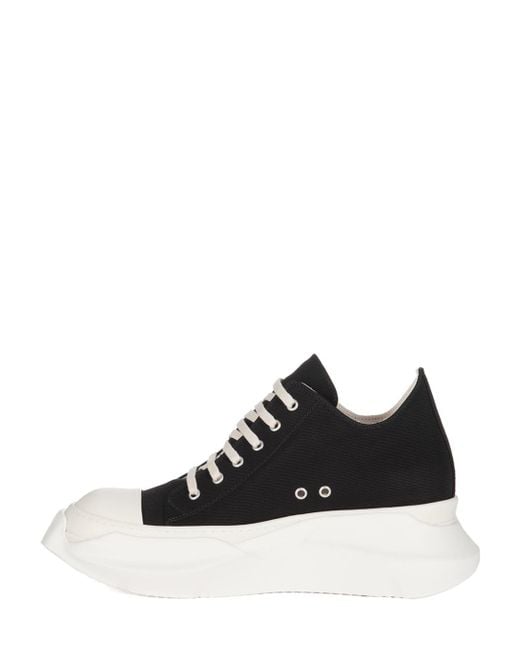 Rick Owens Black Sneakers Low Top Abstract for men