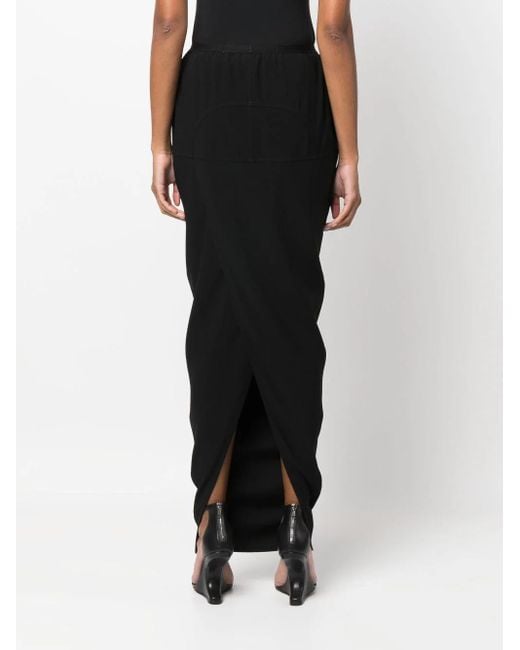 Rick Owens Black Elasticated-waistband Pencil Skirt