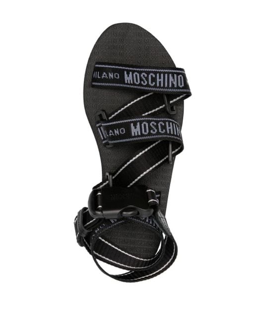 Sandali logo tape di Moschino in Black