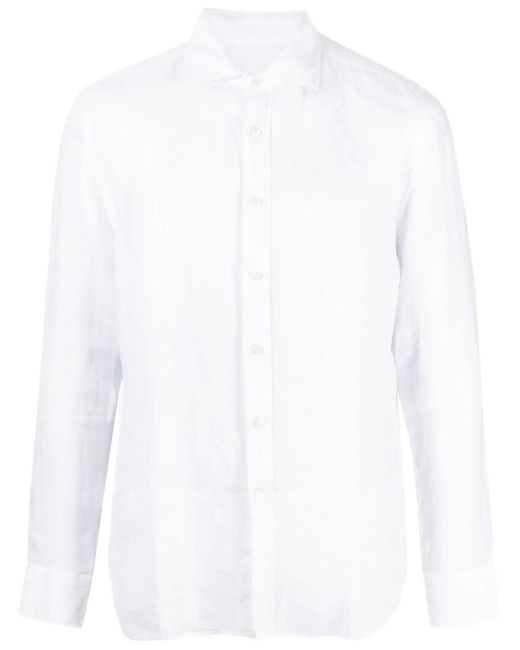 T-shirt in lino di 120% Lino in White da Uomo