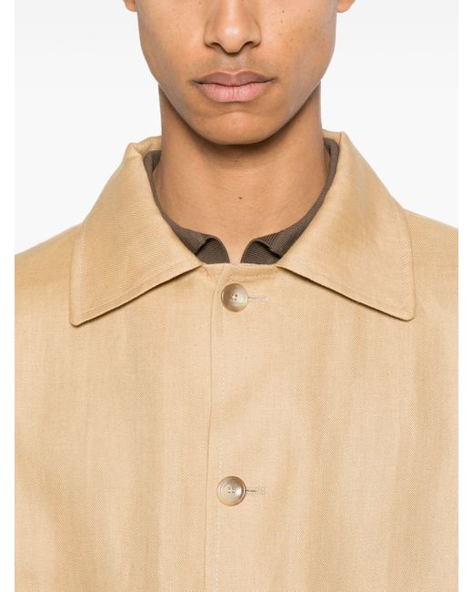 Tagliatore Natural Button-up Linen Jacket for men