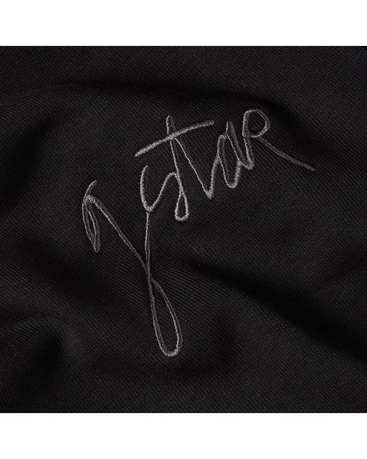 G-Star Black Script Half Zip Hoodie for men