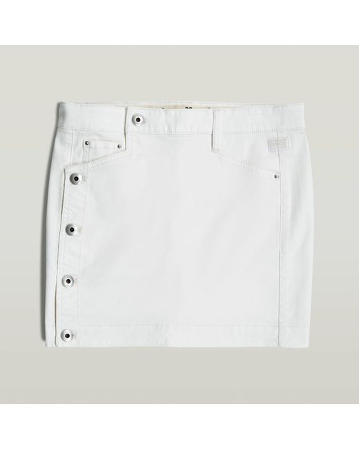 G-Star White Minirock Button Through