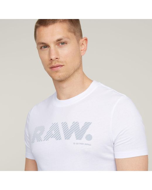 G-Star RAW 3D RAW. Logo Slim T-Shirt in White für Herren