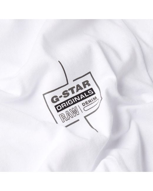 G-Star RAW Chest Logo Regular T-Shirt in White für Herren