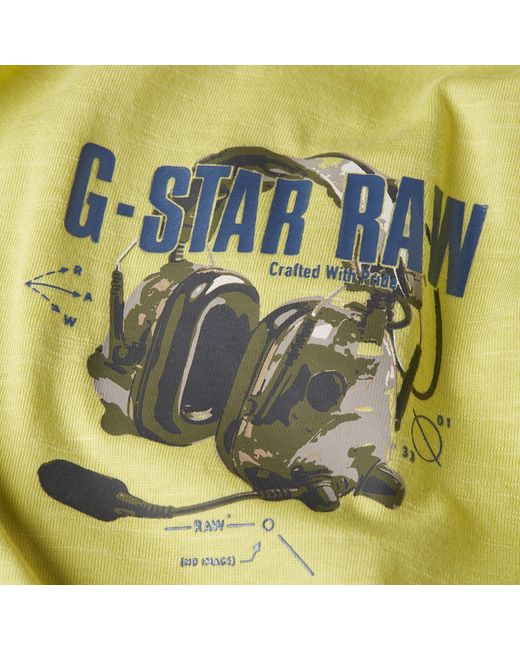 G-Star RAW Headphones Back Graphic T-Shirt in Green für Herren