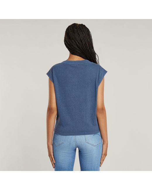 G-Star Blue Mini G-Script Logo Overdyed Top