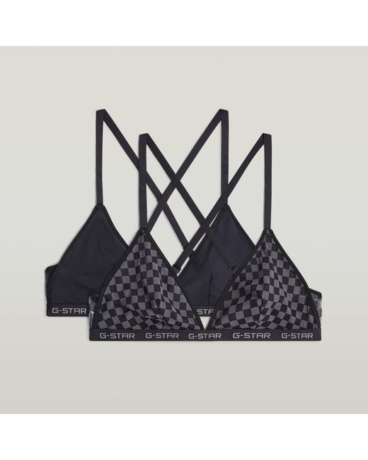 Lot De 2 Bralettes Mesh Triangle G-Star en coloris Black