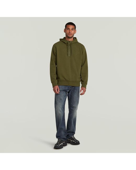 G-Star Green Script Half Zip Hoodie Sweater for men