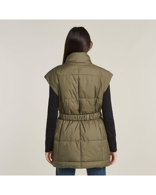 Veste Sans Manches Belted Padded G-Star en coloris Green