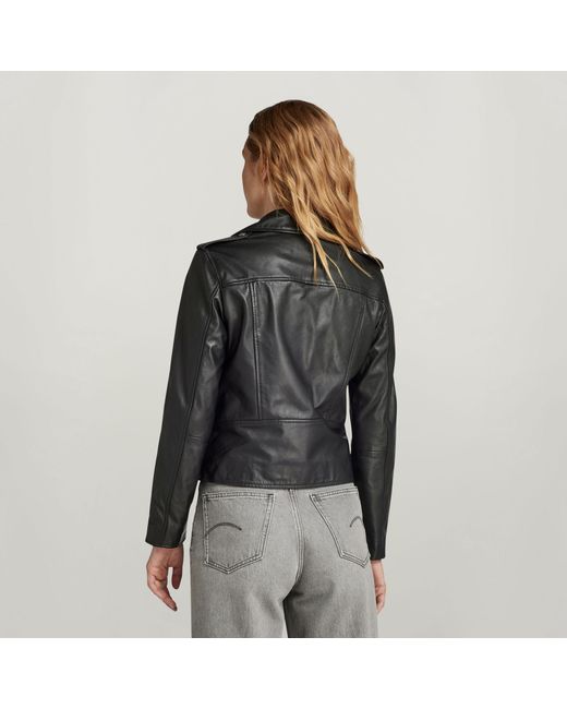 Veste Leather Biker G-Star en coloris Black