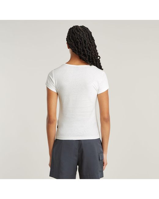 G-Star White Sweet Heart Slim Top
