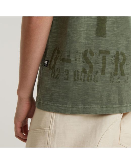 T-Shirt Musa Stencil Pigment Dye G-Star RAW pour homme en coloris Green