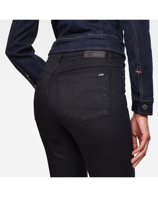 G-Star RAW 3301 High Flare Jeans in het Zwart | Lyst NL