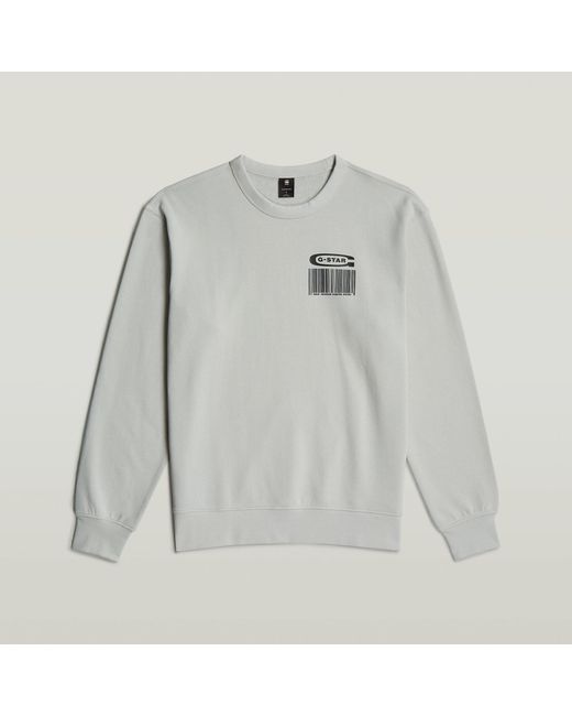 G-Star Substance Back Graphic Relaxed Sweater in het Gray voor heren