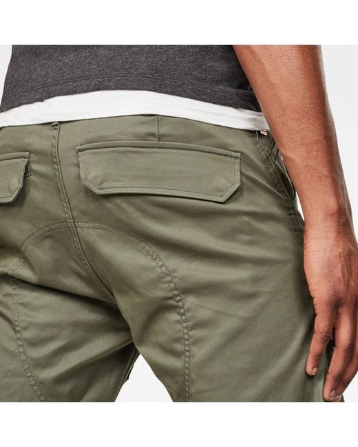 G-Star Green Front Pocket Slim Cargo Pants for men