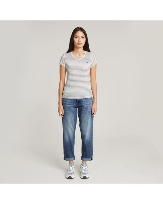 T-Shirt Stripe Eyben Slim V-Neck 2.0 G-Star en coloris Blue