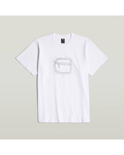 T-Shirt Stitch Burger Logo Loose G-Star RAW pour homme en coloris White