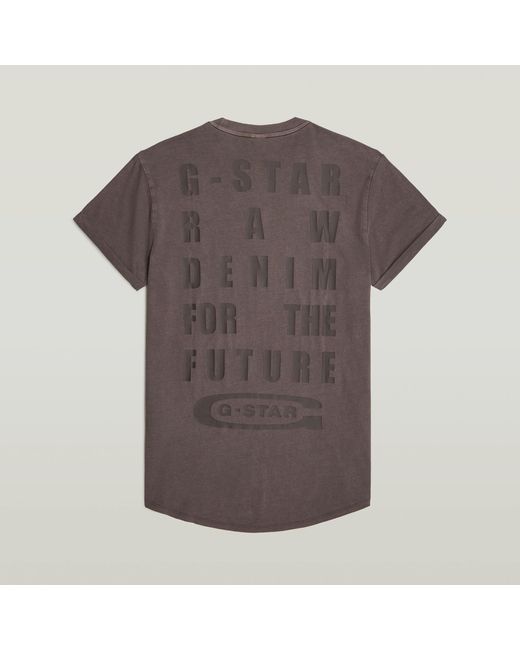 G-Star Brown Text Back Graphic Overdyed Lash T-Shirt for men