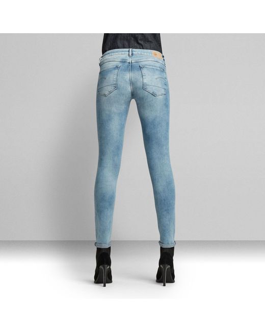 G-Star RAW 3301 Mid Skinny Jeans in het Blue