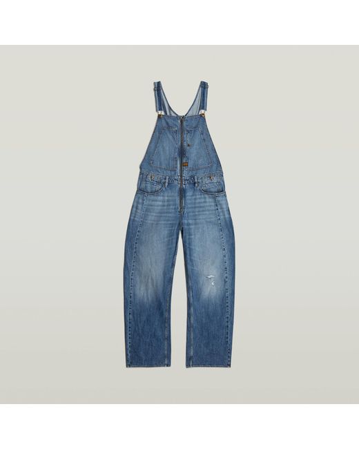 G-Star Blue Denim Dungaree 3D Loose for men