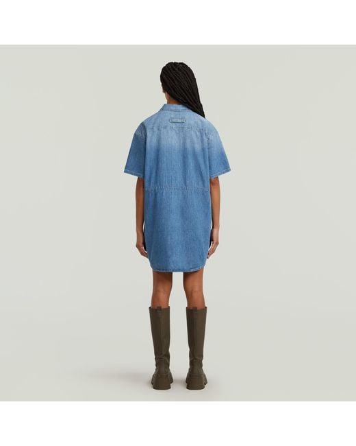 G-Star Blue Relaxed Drawcord Dress
