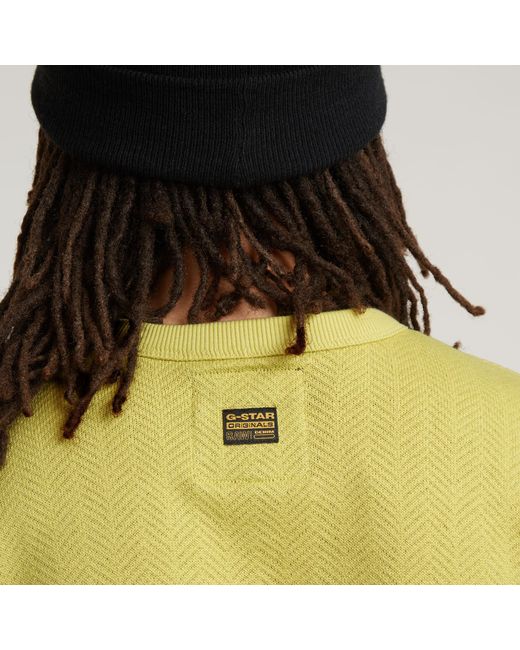 G-Star RAW Musa Stencil Sweater in het Yellow voor heren