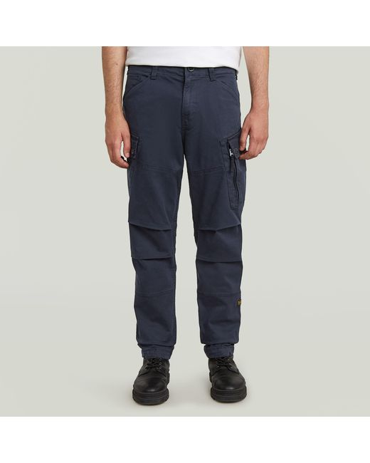 G-Star Blue Roxic Zip Straight Tapered Pants for men