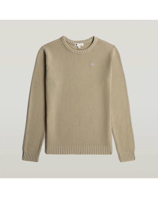 Pull Garment Dyed Structure G-Star pour homme en coloris Natural