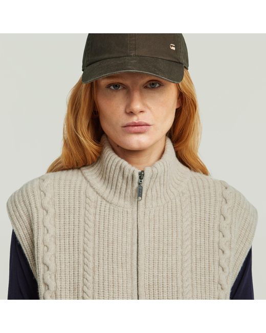 G-Star Natural Cable Full Zip Vest Knit