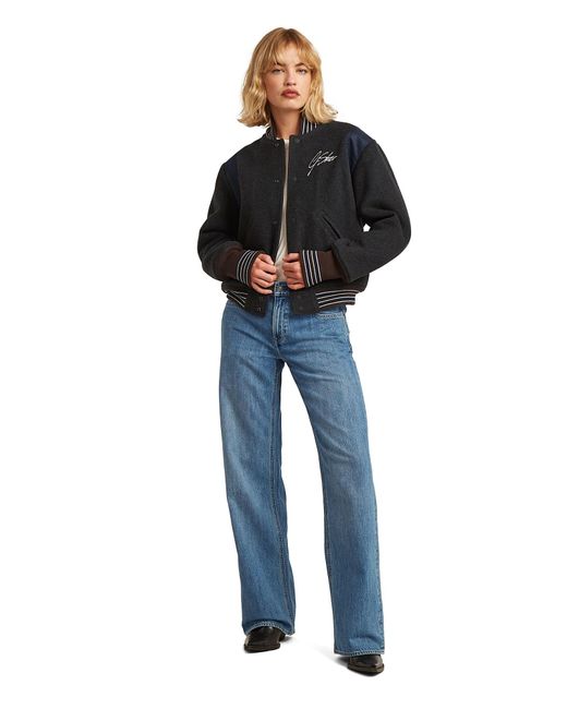 G-Star Black Cropped Varsity Bomber Jacket