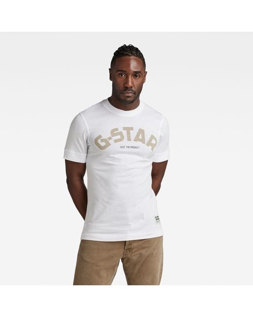 G-Star RAW Puff Logo Slim T-shirt in het Wit heren | Lyst NL