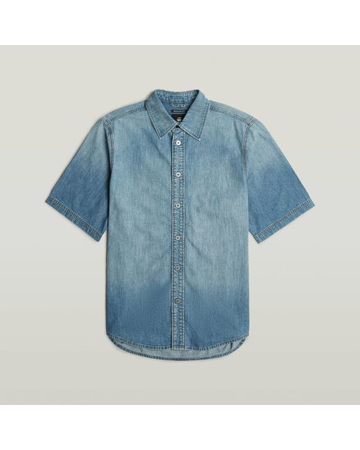 G-Star Regular Denim Overhemd in het Blue voor heren