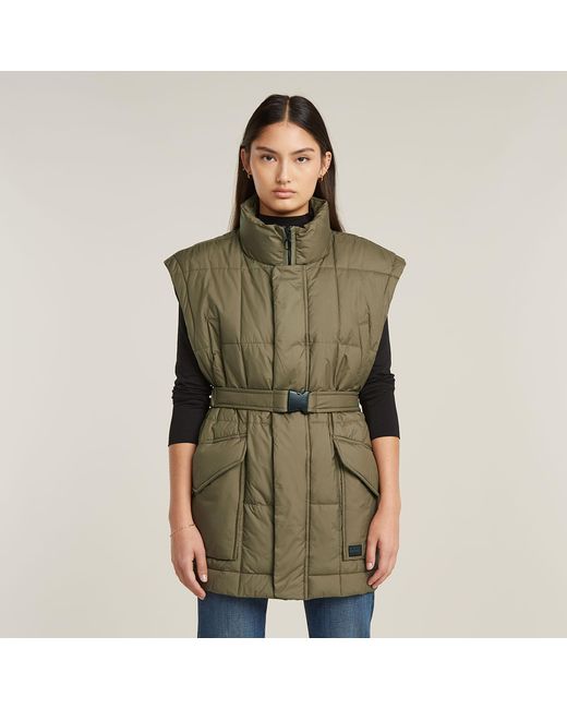 Veste Sans Manches Belted Padded G-Star en coloris Green