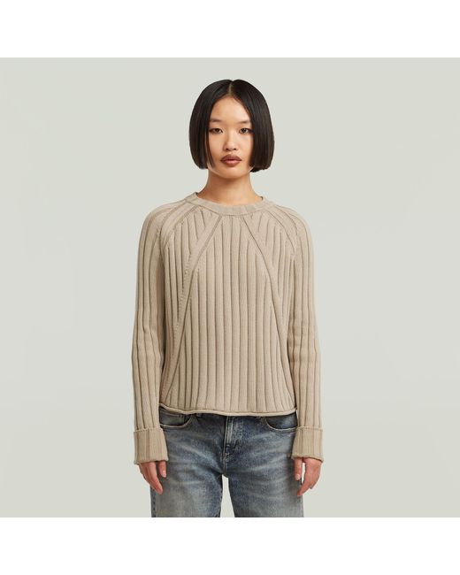 Pull Washed Loose G-Star en coloris Natural