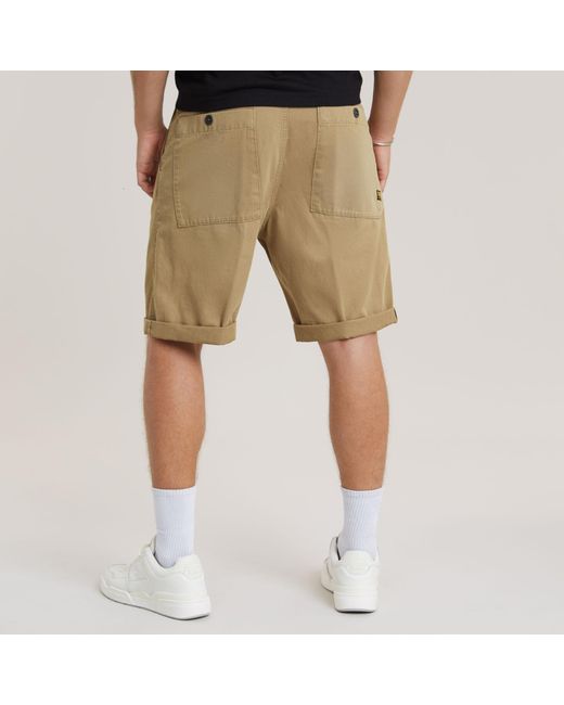 G-Star RAW Pleated Chino Shorts in Natural für Herren