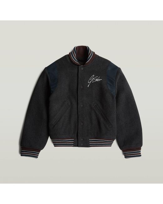 G-Star Cropped Varsity Bomberjack in het Black