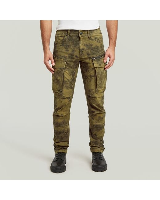 G-Star Green Rovic Zip 3D Regular Tapered Pants for men