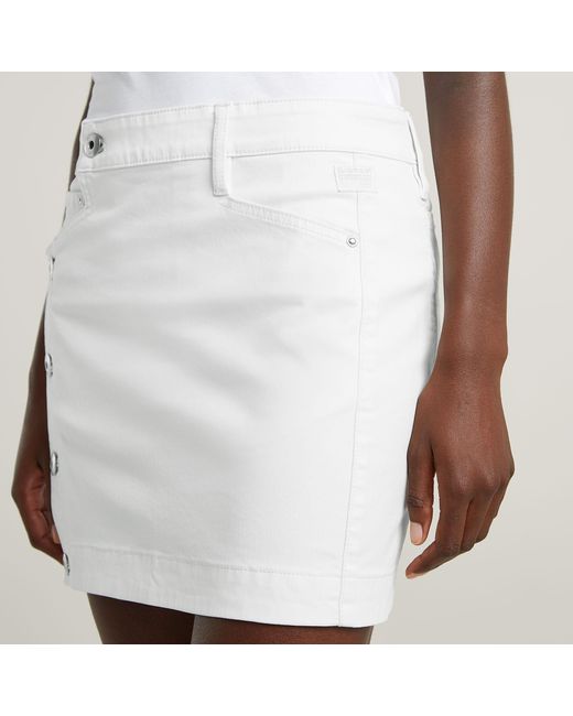 G-Star White Minirock Button Through