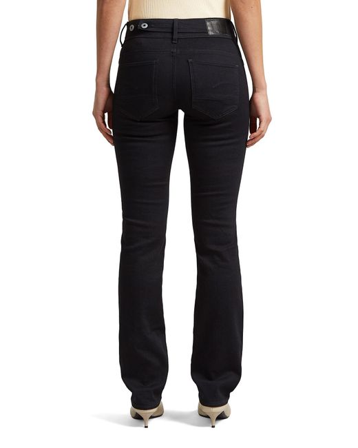 G-Star Black Midge Slim Straight Jeans
