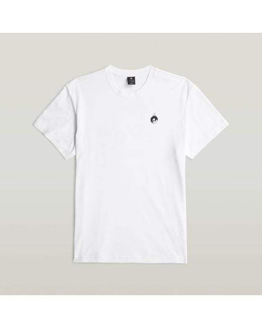 G-Star Trims Back Graphic T-Shirt in het White voor heren