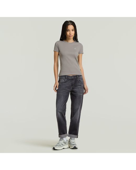 T-Shirt Rib Cap Sleeve G-Star en coloris Gray