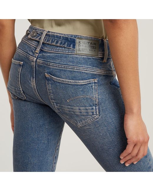 G-Star Midge Slim Straight Jeans in het Blue